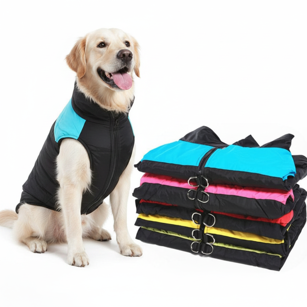Dog Jacket with Dog on White Background